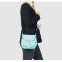 Větší luxusní světle růžová kožená crossbody kabelka Bella