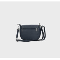 Větší praktická tmavě modrá kožená crossbody kabelka Lexie