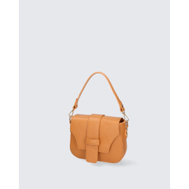 Malá stylová hnědá camel kožená crossbody kabelka Leila