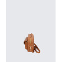 Menší stylová hnědá camel kožená crossbody kabelka Rita