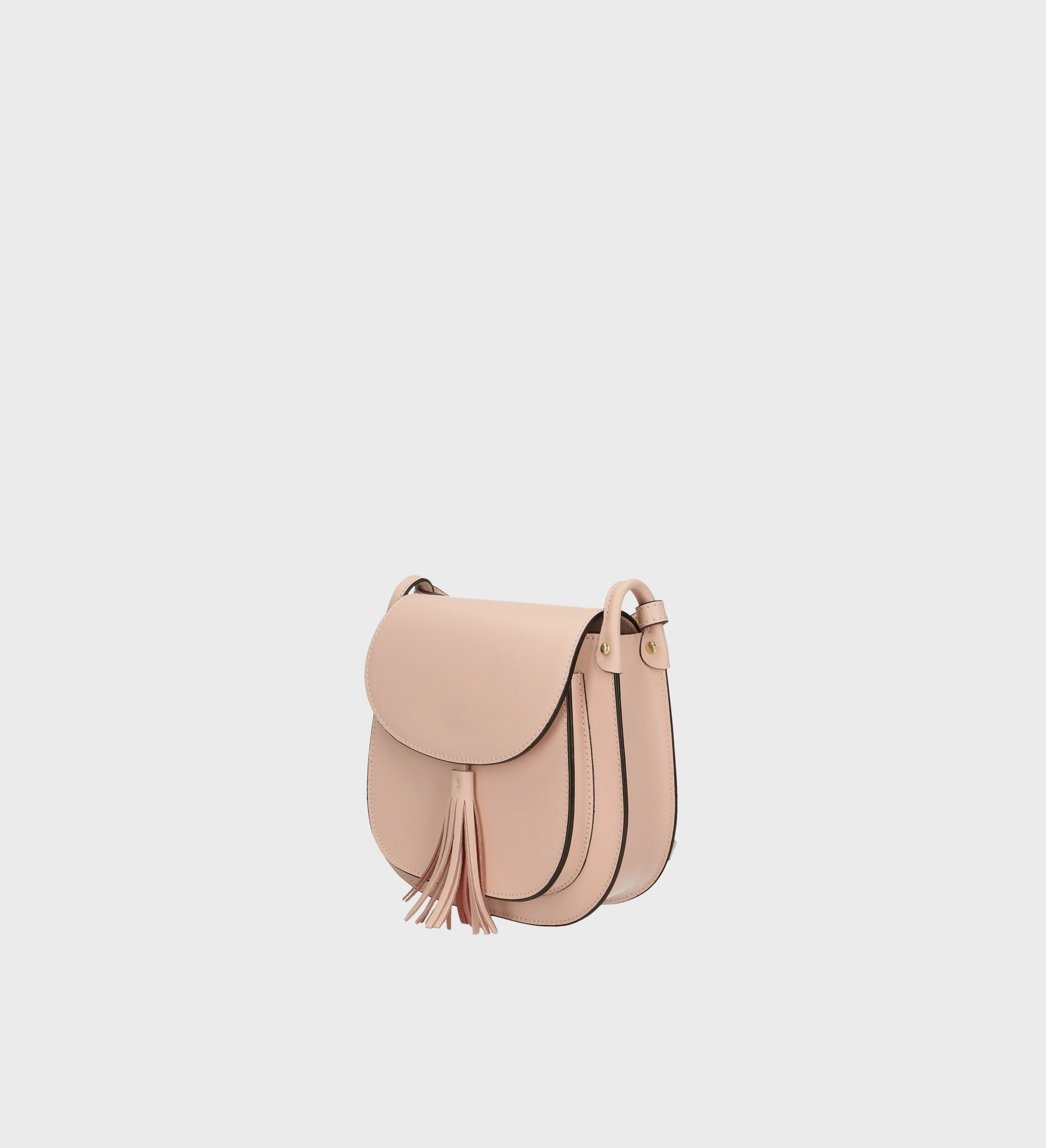 Větší luxusní růžová kožená crossbody kabelka Bella