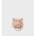 Větší luxusní růžová kožená crossbody kabelka Bella