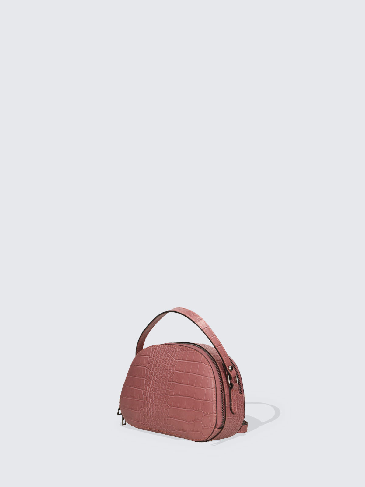 Větší luxusní růžová kožená crossbody kabelka Bella