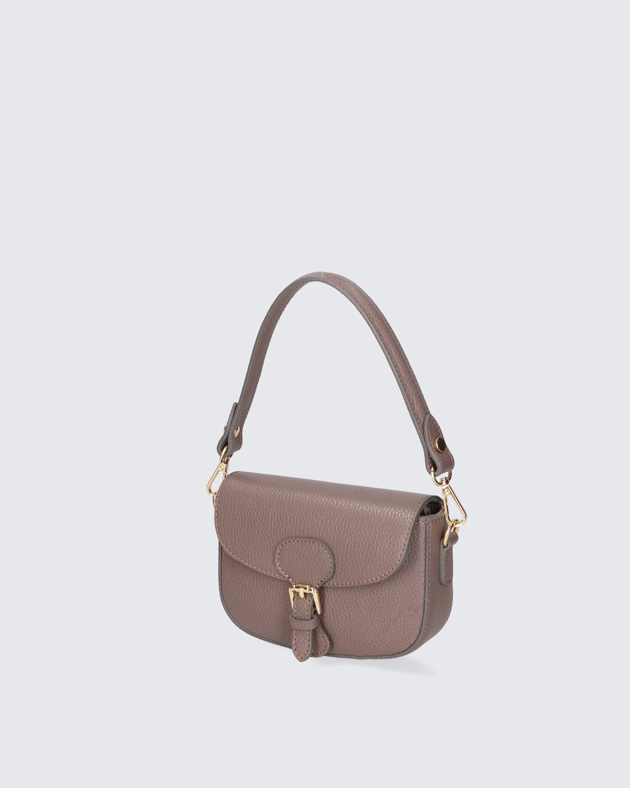 Malá atraktivní hnědá taupe kožená crossbody kabelka Zoe Two