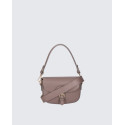 Malá atraktivní hnědá taupe kožená crossbody kabelka Zoe Two