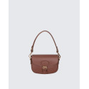 Malá atraktivní hnědá camel kožená crossbody kabelka Zoe Two