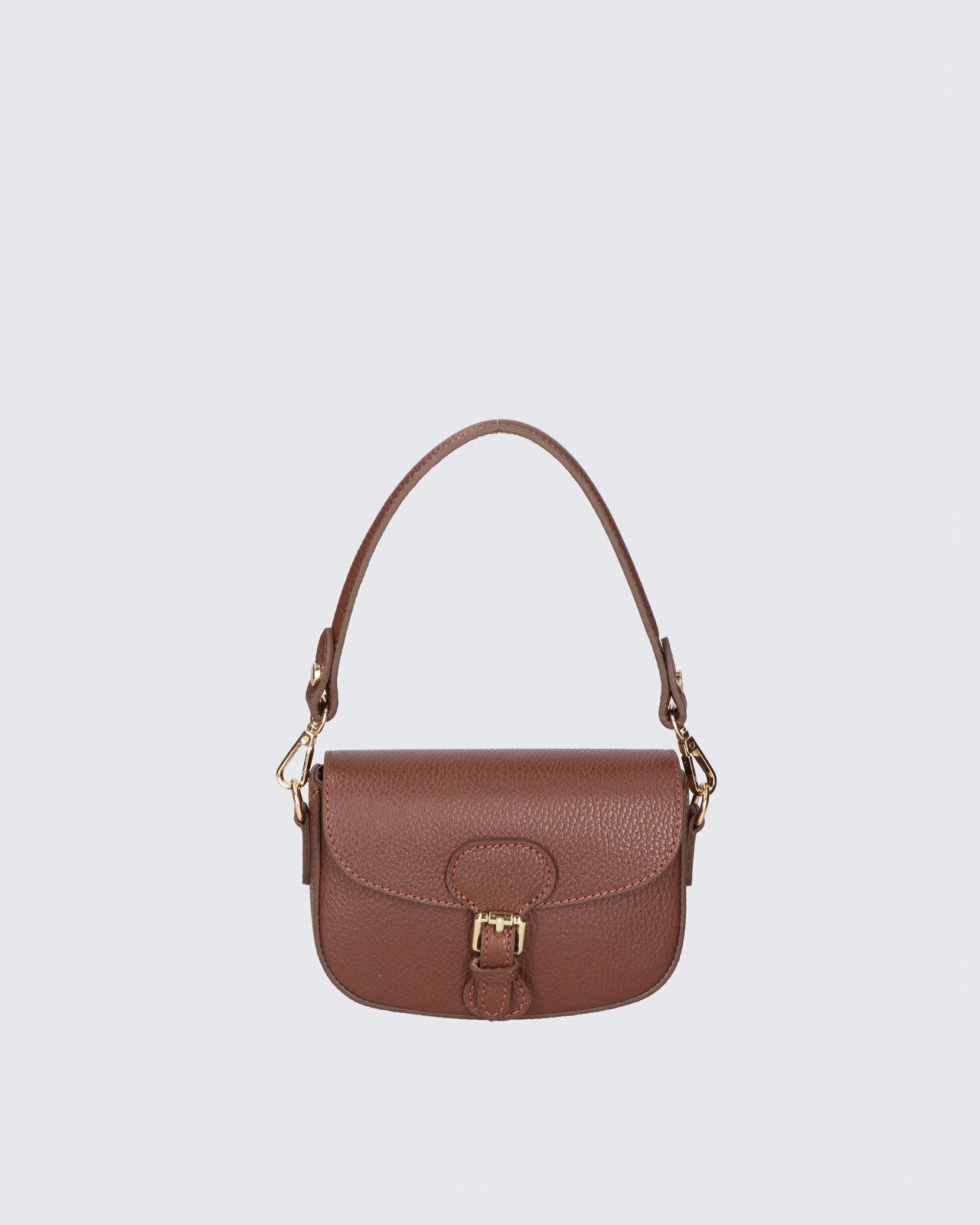 Malá atraktivní hnědá camel kožená crossbody kabelka Zoe Two