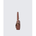 Malá atraktivní hnědá camel kožená crossbody kabelka Zoe Two